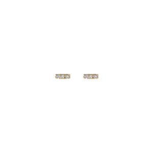 Aurate Mini White Diamond Bar Earring - One Size
